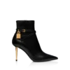 85 mm Leder-Ankle Boots mit Padlock-Verschluss