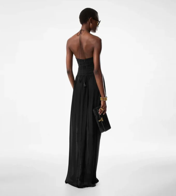 Abendkleid mit Kordelzug und Cut-Out-Details