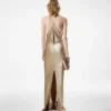 Abendkleid mit V-Ausschnitt, Paillettenstickerei und Cut-Out