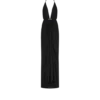 Abendkleid mit V-Ausschnitt und drapiertem Wasserfall-Detail