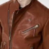 Asymmetrische Racerjacke aus Büffelleder