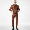 Asymmetrische Racerjacke aus Büffelleder