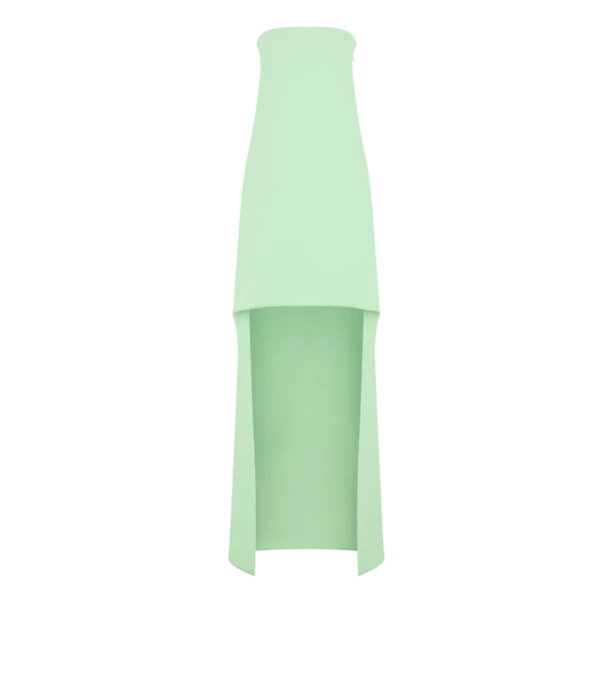 Asymmetrisches, trägerloses Cocktailkleid aus doppeltem Georgette-Stretchseide