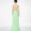 Asymmetrisches, trägerloses Cocktailkleid aus doppeltem Georgette-Stretchseide