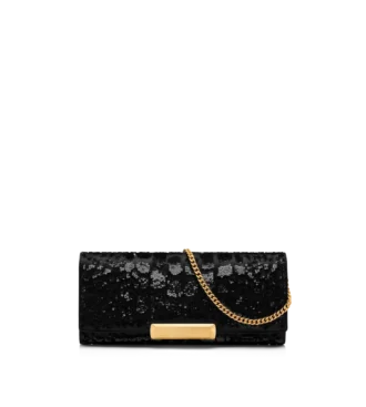 Bar Clutch mit Paillettenstickerei in Krokodillook