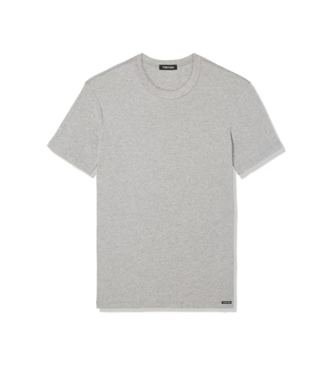 Baumwoll-T-Shirt mit Rundhalsausschnitt