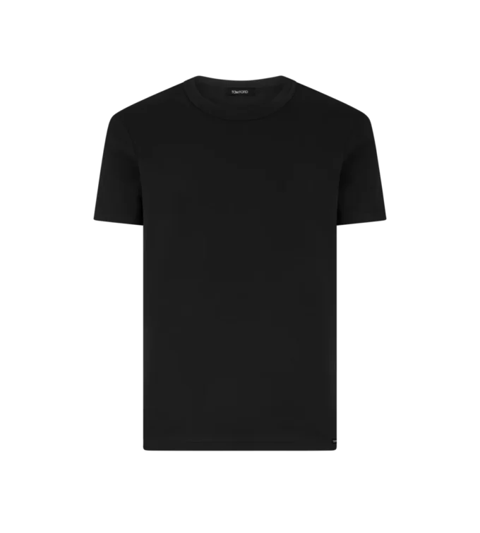 Baumwoll-T-Shirt mit Rundhalsausschnitt