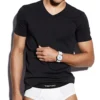Baumwoll-T-Shirt mit V-Ausschnitt