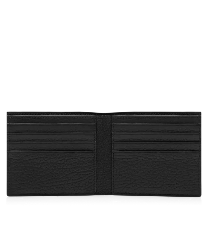Bedruckte Hirschleder-Brieftasche mit verlängerter T-Linie und klassischem Falz
