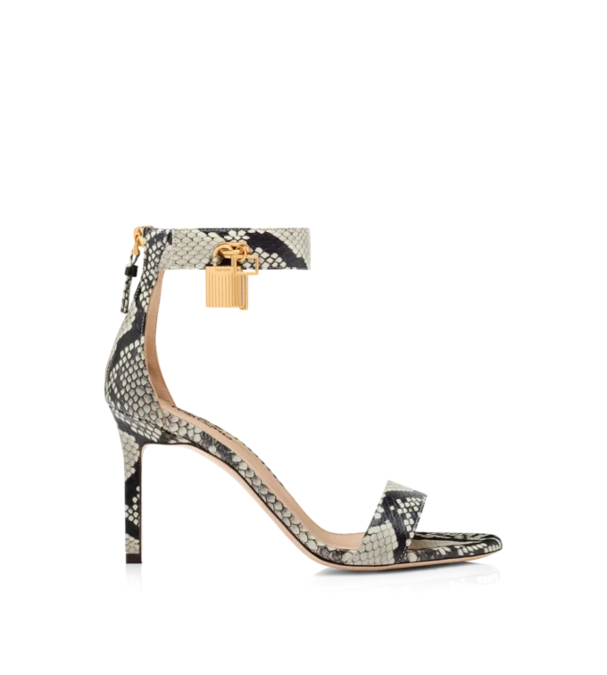Bedruckte Python-Sandale mit Padlock