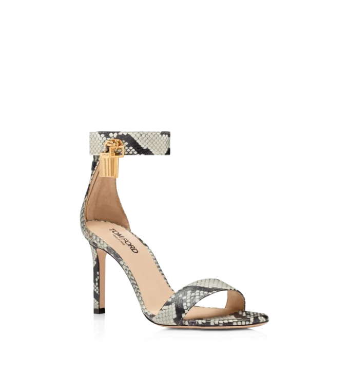 Bedruckte Python-Sandale mit Padlock