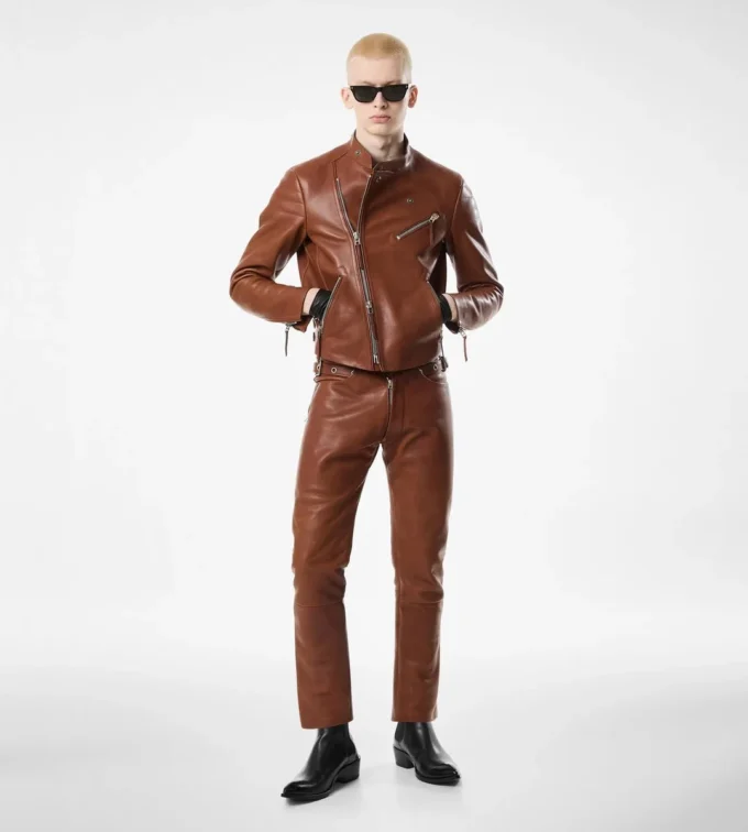 Bikerhose aus Büffelleder