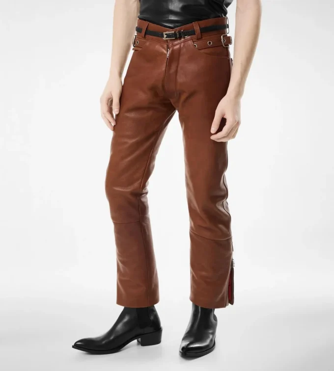 Bikerhose aus Büffelleder