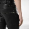 Bikerhose aus genarbtem Leder