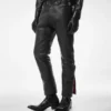 Bikerhose aus genarbtem Leder