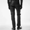 Bikerhose aus genarbtem Leder