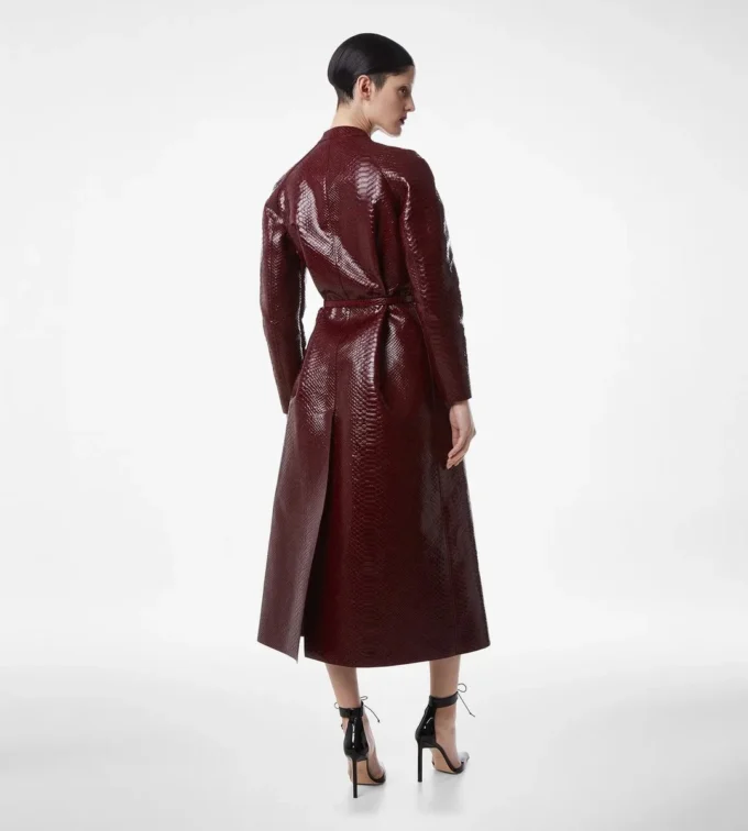 Bikerjacke aus bedrucktem Leder und gewaschenem Duchesse-Stoff