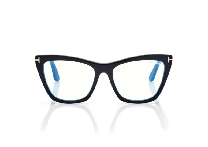 Blue Block Cat Eye Opticals mit aufsteckbarer Sonnenbrille