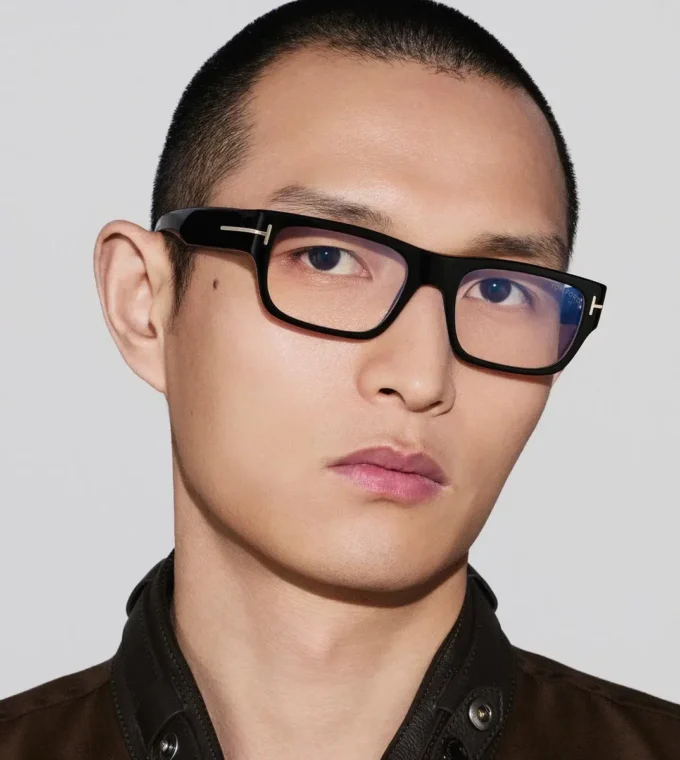 Blue Block Rechteckige Brille