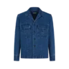 Denim-Overshirt mit Fischgrätenmuster