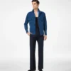Denim-Overshirt mit Fischgrätenmuster