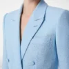 Doppelreihige Jacke aus Wollmischkrepp mit Pailletten