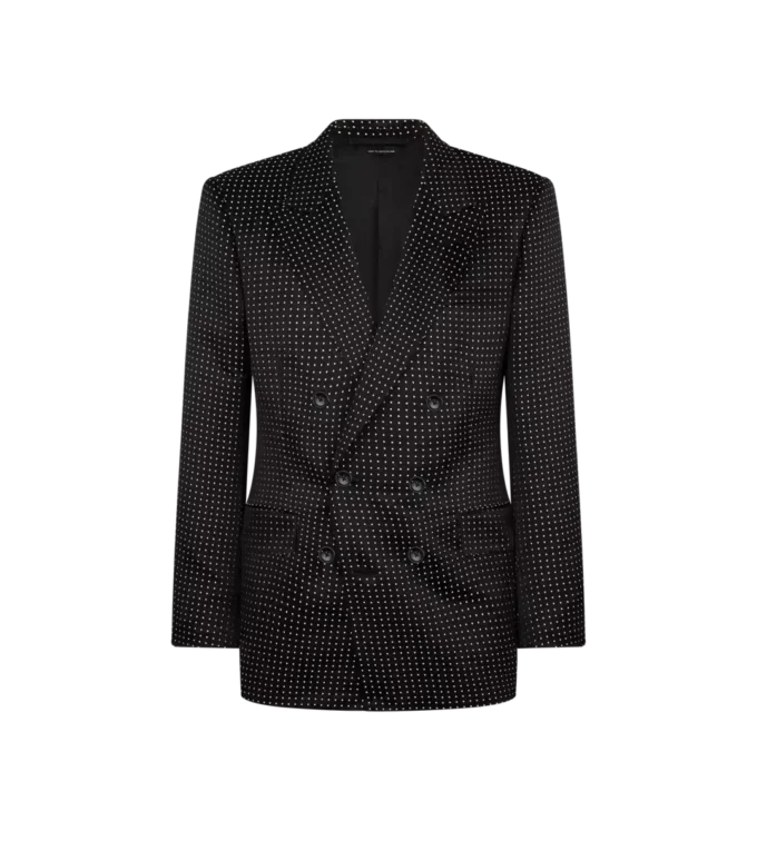 Duchesse-Jacke mit Polka-Dot-Jacquardmuster