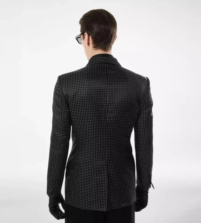 Duchesse-Jacke mit Polka-Dot-Jacquardmuster