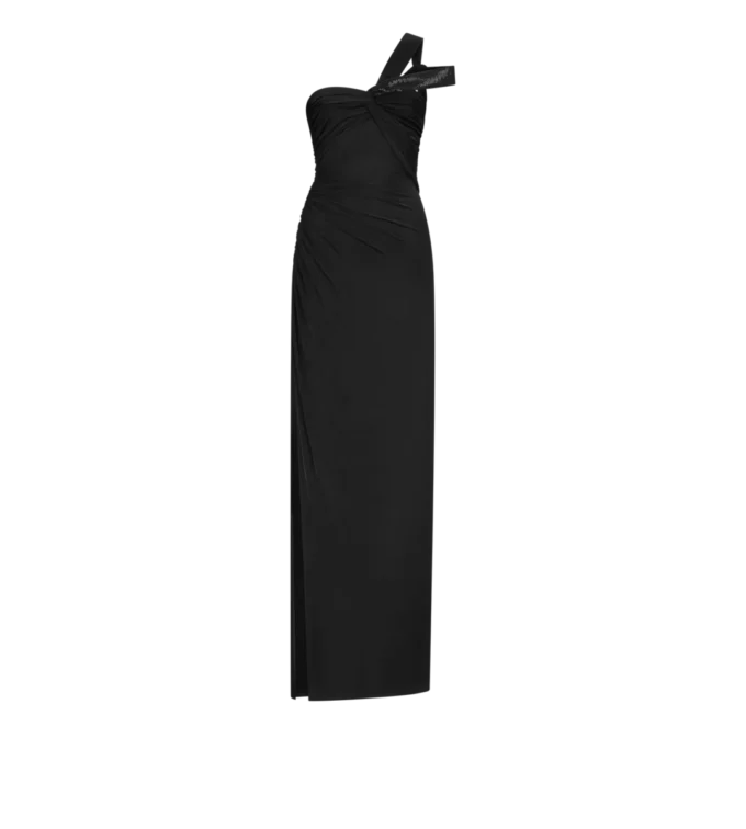 Ein-Schulter-Abendkleid mit gedrehter Vorderseite