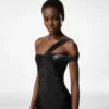 Ein-Schulter-Abendkleid mit gedrehter Vorderseite