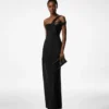 Ein-Schulter-Abendkleid mit gedrehter Vorderseite