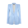 Einreihige Jacke aus Baumwoll-Seidenmischung mit Schalkragen