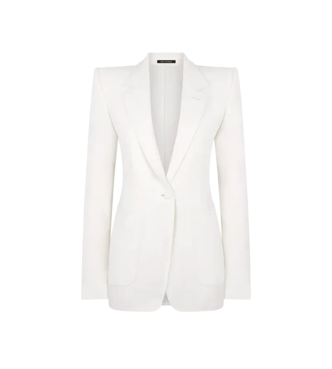 Einreihige Jacke aus Woll-Kaschmir-Flanell