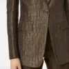 Einreihige Jacke mit Kragen und Krokodil-Jacquard