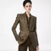 Einreihige Jacke mit Kragen und Krokodil-Jacquard