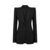 Einreihige Smokingjacke aus Woll-Seiden-Mischung