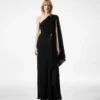 Einseitiges Abendkleid mit Cape und Liza-Hardware-Details