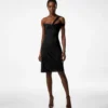 Einseitiges Cocktailkleid mit gedrehter Vorderseite