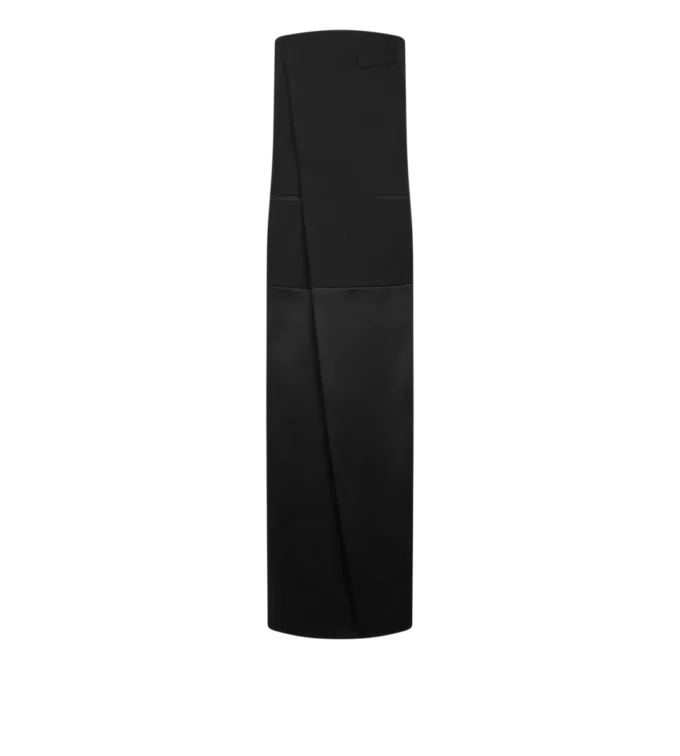 Elegantes trägerloses Abendkleid aus Wolle