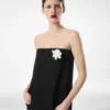 Elegantes trägerloses Abendkleid aus Wolle