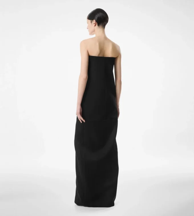 Elegantes trägerloses Abendkleid aus Wolle
