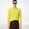 Filz-Kaschmir-Pullover mit Rundhalsausschnitt