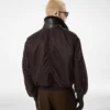 Fliegerjacke mit Nylon-Lammfellkragen