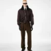 Fliegerjacke mit Nylon-Lammfellkragen