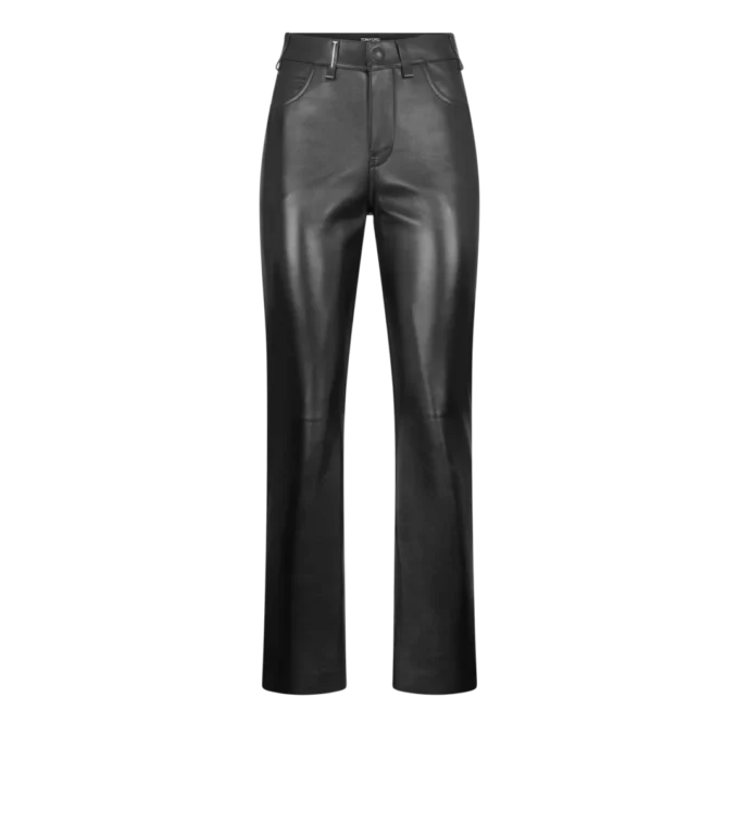 Fünf-Taschen-Hose aus Nappaleder mit geprägtem Tf-Logo