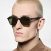 Geometrische Horn-Sonnenbrille