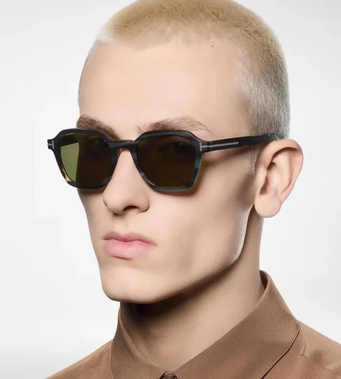 Geometrische Horn-Sonnenbrille