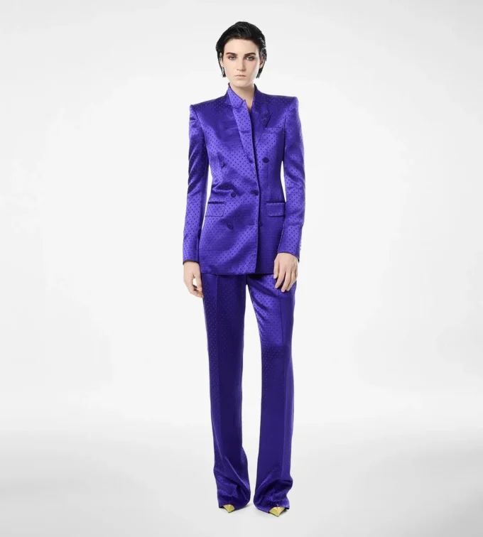 Gepunktete Jacquard-Plisseehose