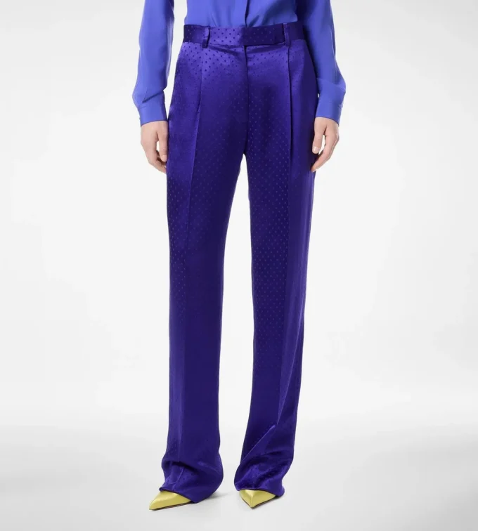 Gepunktete Jacquard-Plisseehose