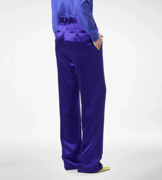Gepunktete Jacquard-Plisseehose